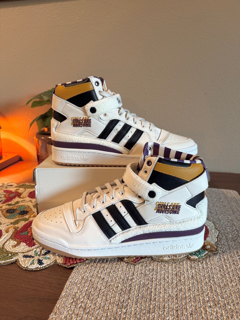 adidas Forum 84 High Girls Are Awesome White Black Purple Human Made Race GY2632